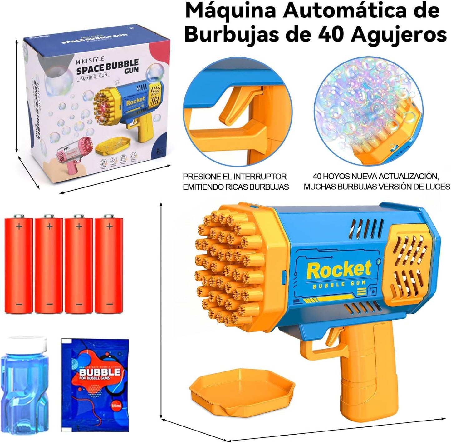 BubbleBlaster™: Pistola de Burbujas Ultra