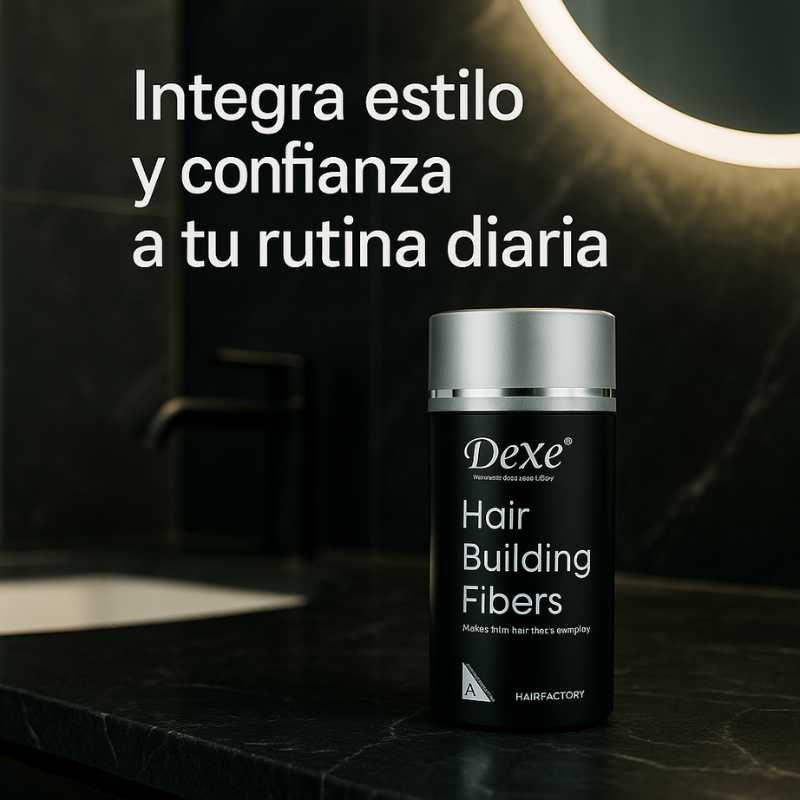 Polvo Capilar de Fibras Dexe™: Solución Inmediata para Zonas con Calvicie | Negro