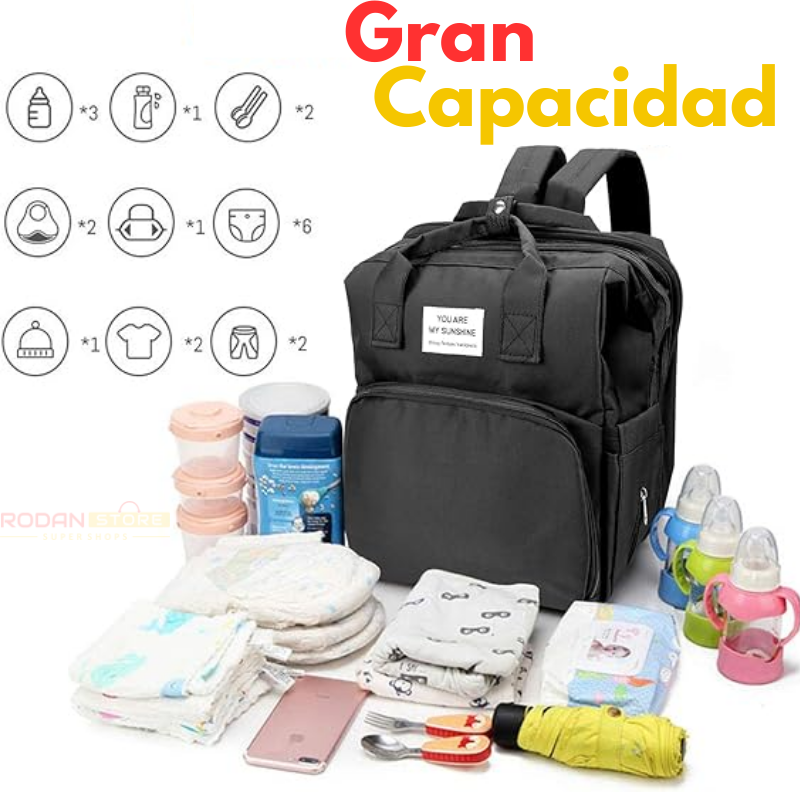 BebéTravel 3 en 1 - Mochila Pañalera Expandible con Cuna y Cambiador