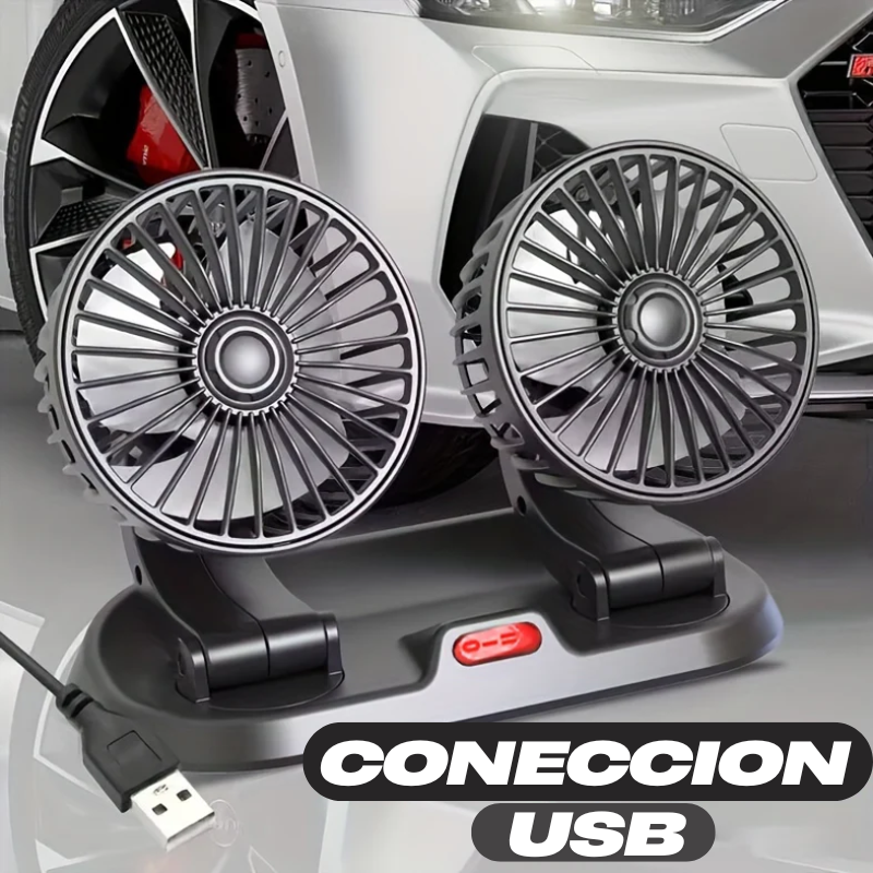 UltraFresh Auto Pro™: Ventilador de Doble Potencia USB para Auto