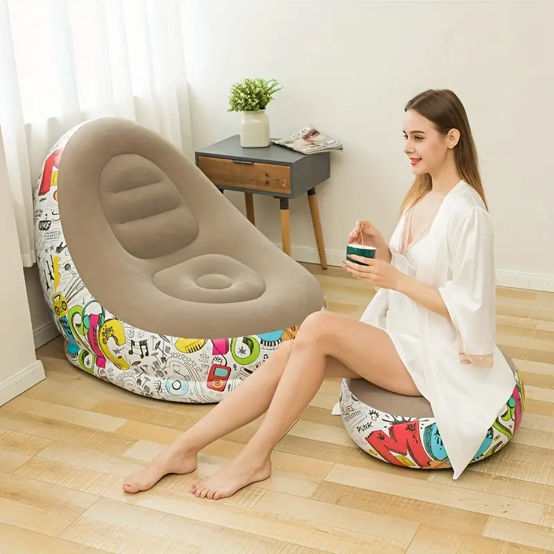 InflaSeat™: Sofá Inflable con Posapiés y Bomba de Inflado