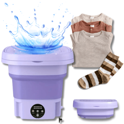 FoldWash™: Mini Lavadora Portátil Plegable Y Secadora Portátil De 9l