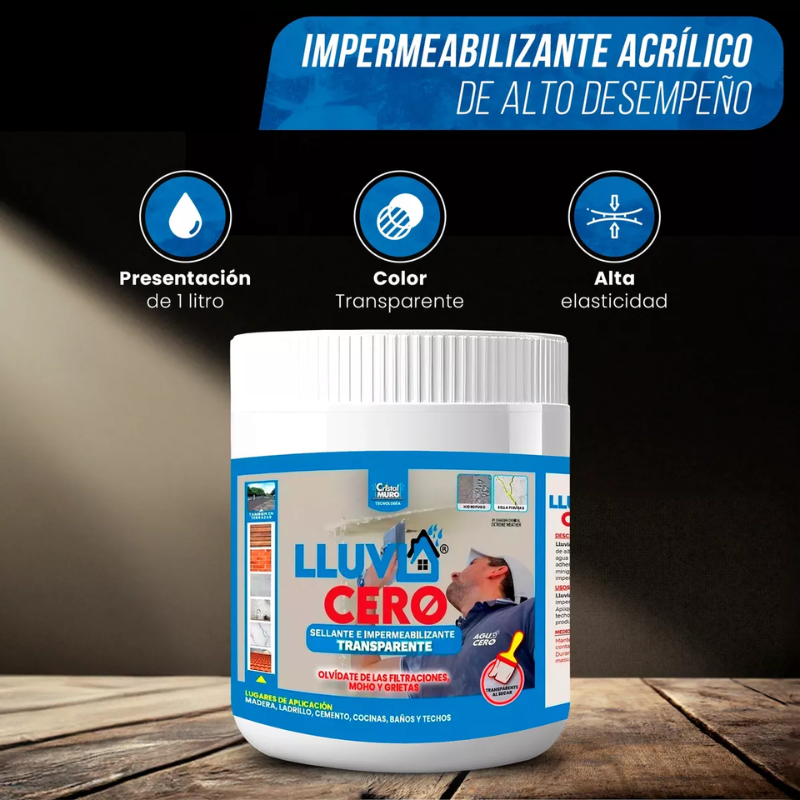 LluviaCero™: Impermeabilizante y Sellador Transparente de 1 Litro