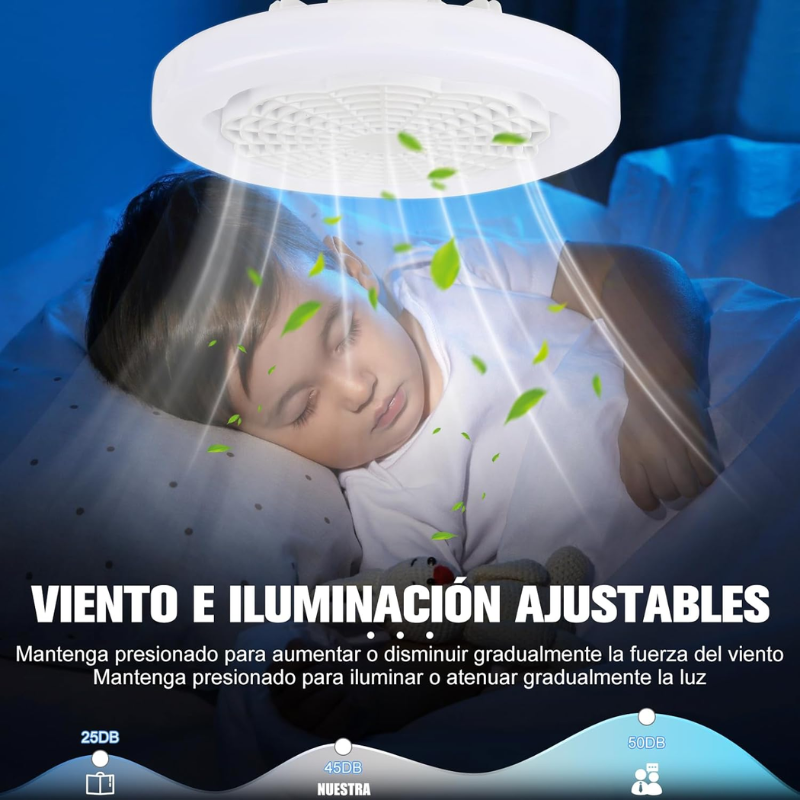 VentiGlow™: Ventilador de techo con luz led y control remoto