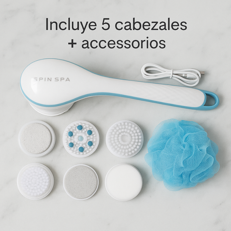 SpinSpa™: 5-en-1, Cepillo Corporal Eléctrico Recargable