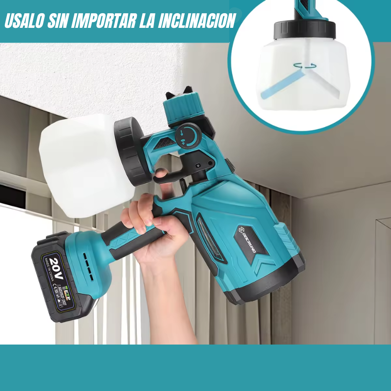 InstaSpray Pro™: Pistola de Pintura Inalámbrica de Alto Poder con 2 Baterías