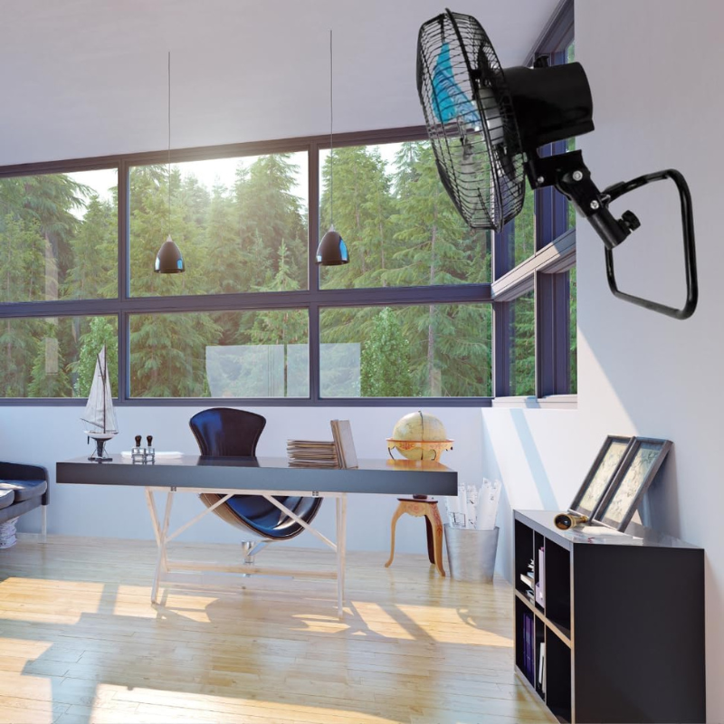 BreezeBoost StandFan™: Ventilador de Pedestal, Piso y Pared 3 en 1, 18 pulgadas.