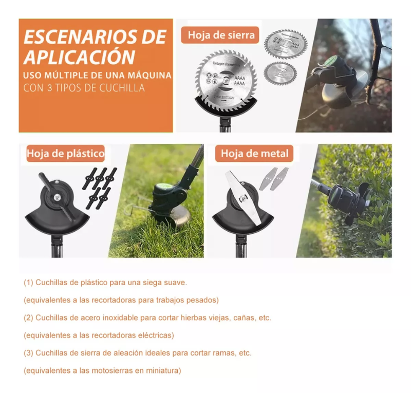 Podamax Pro™: Podadora Inalámbrica de Alto Poder con 2 Baterías de 21V