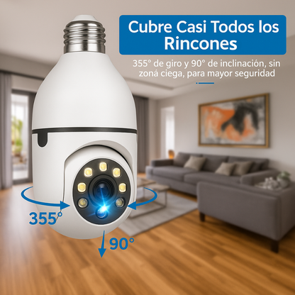 Foco Cam 360™: Cámara de Vigilancia WIFI 360 Conexión de foco E27