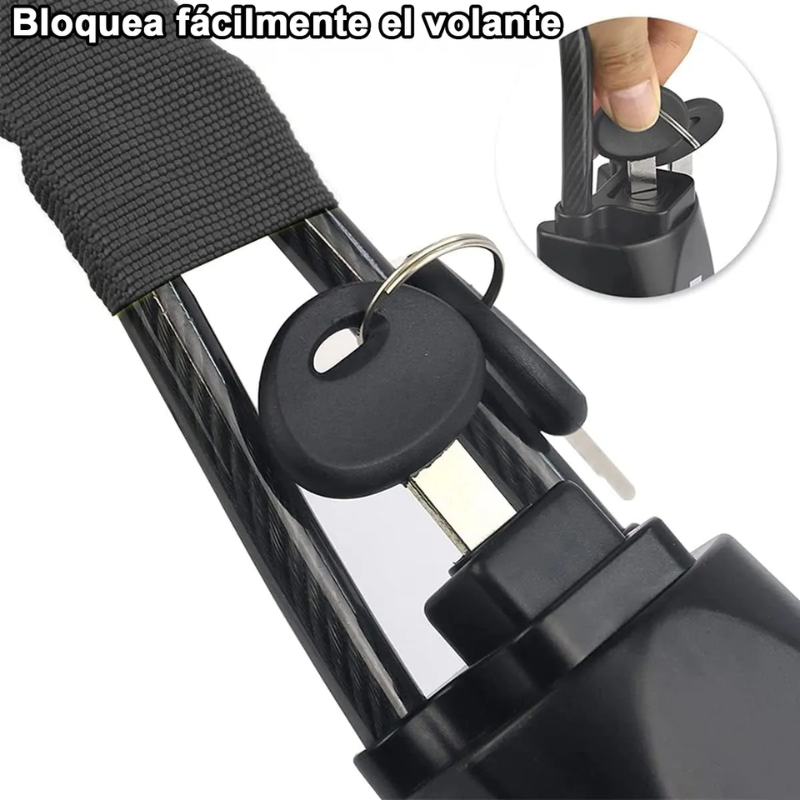 DriveLock™: Bloqueo de Volante de Hierro con Cierre Universal y 3 llaves