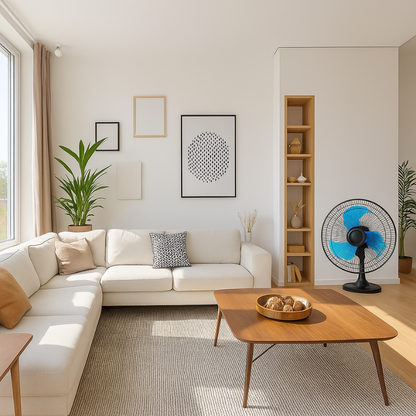 BreezeBoost StandFan™: Ventilador de Pedestal, Piso y Pared 3 en 1, 18 pulgadas.