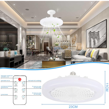 VentiGlow™: Ventilador de techo con luz led y control remoto