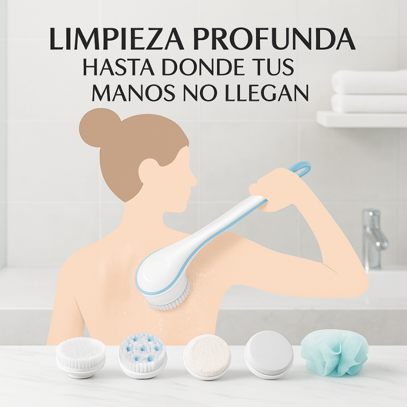 SpinSpa™: 5-en-1, Cepillo Corporal Eléctrico Recargable