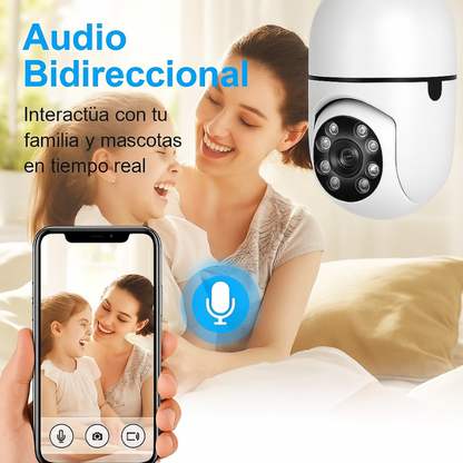 Foco Cam 360™: Cámara de Vigilancia WIFI 360 Conexión de foco E27