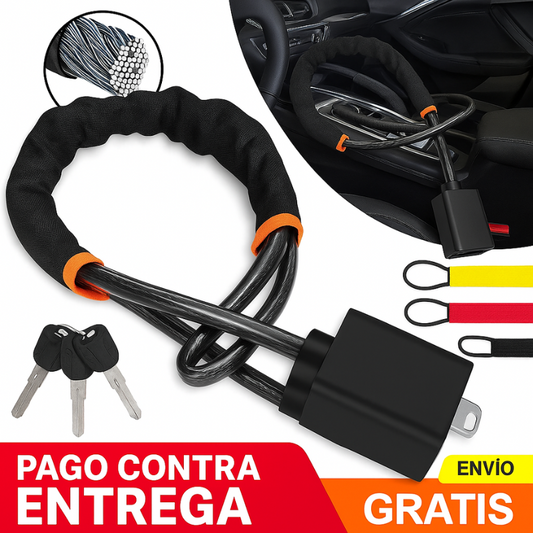 DriveLock™: Bloqueo de Volante de Hierro con Cierre Universal y 3 llaves