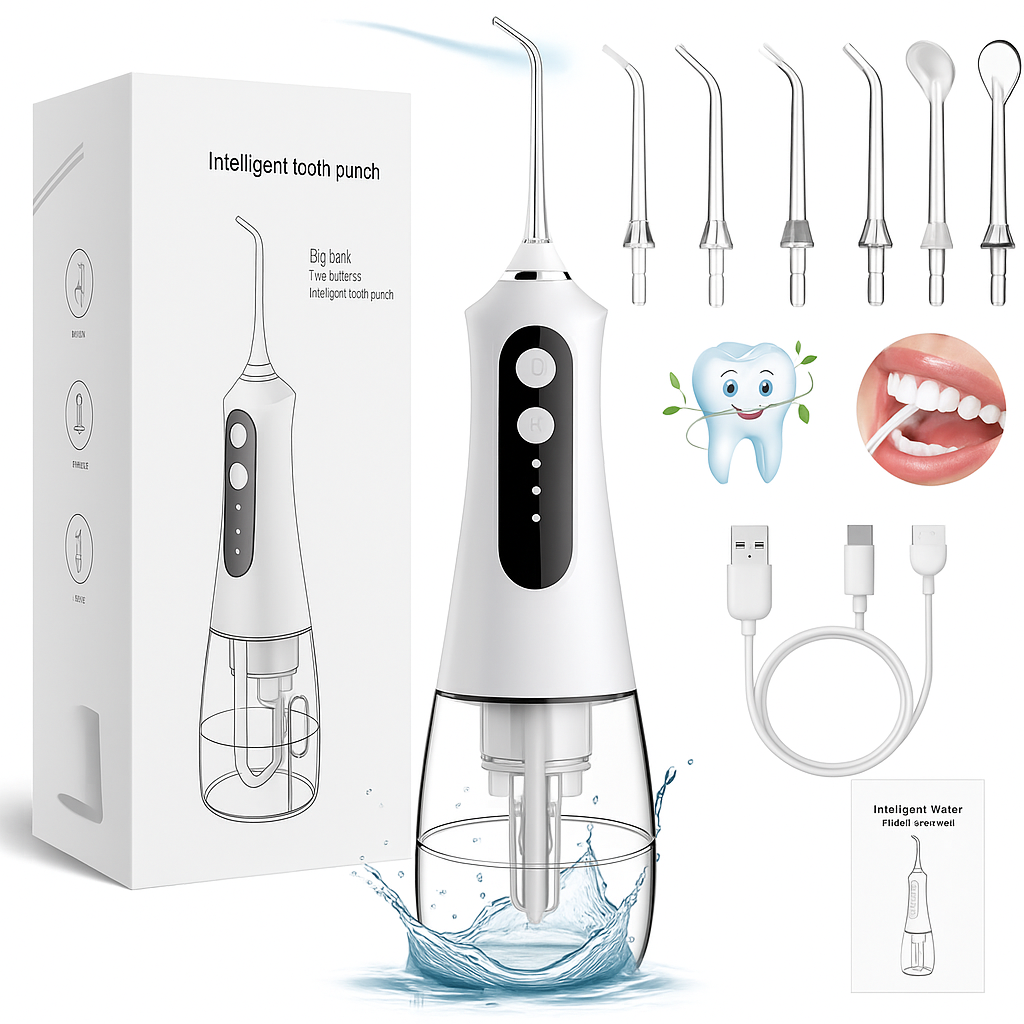 AquaSmile 360™: Limpiador de Dientes Eléctrico Con 5 Boquillas