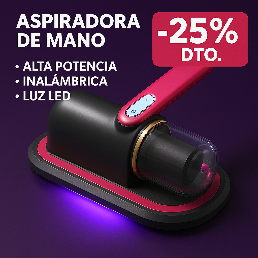 Nuvéa Pro™: Aspiradora portátil con luz UV, Elimina ácaros, polvo y bacterias