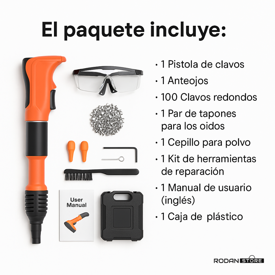 ClavoFácil™: Pistola Fijadora de Clavos Portátil