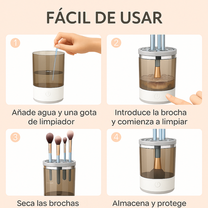 GlamClean™ - Limpiador Eléctrico de Brochas de Maquillaje
